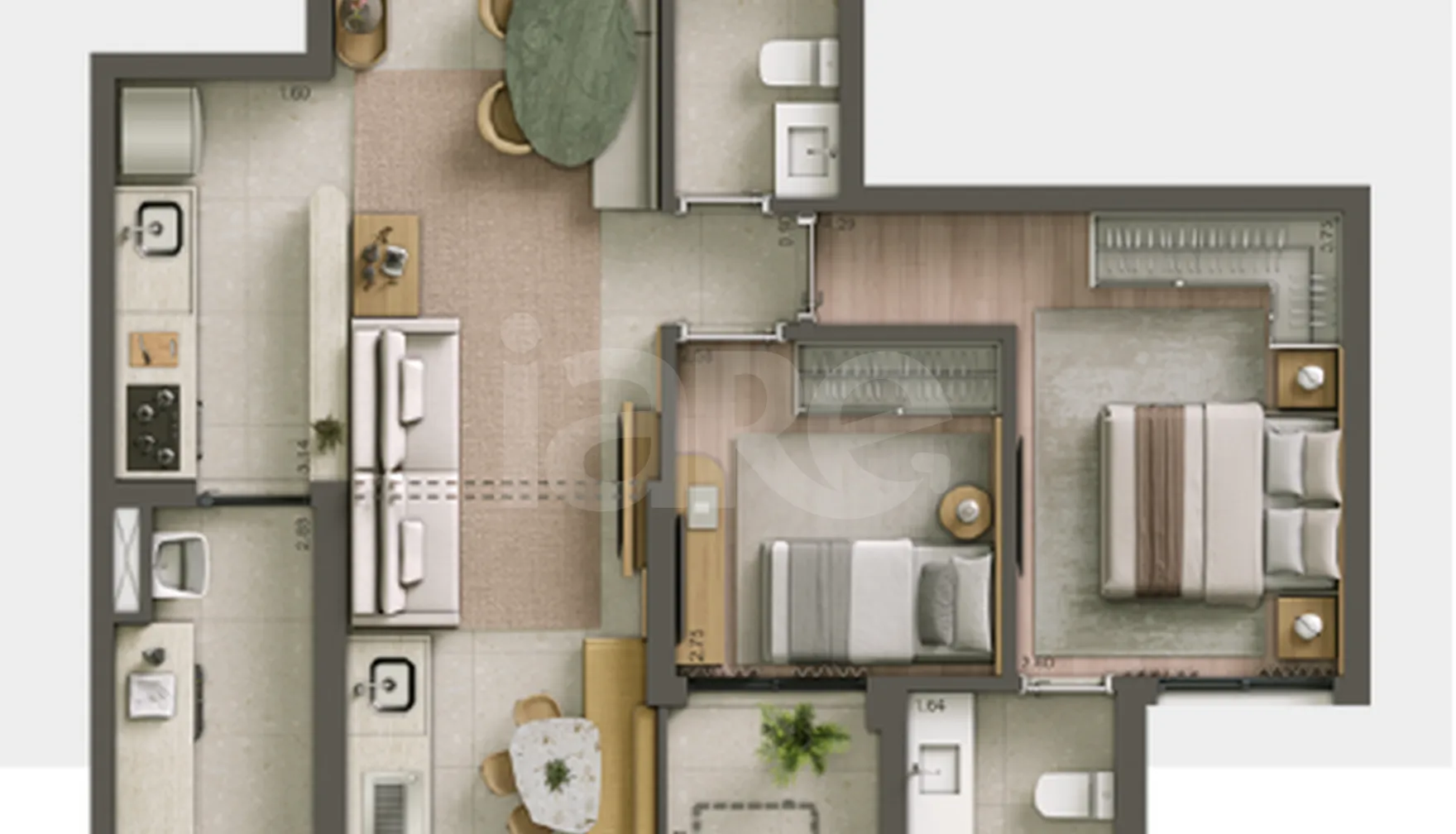 Planta — Apartamento 68,27 m²