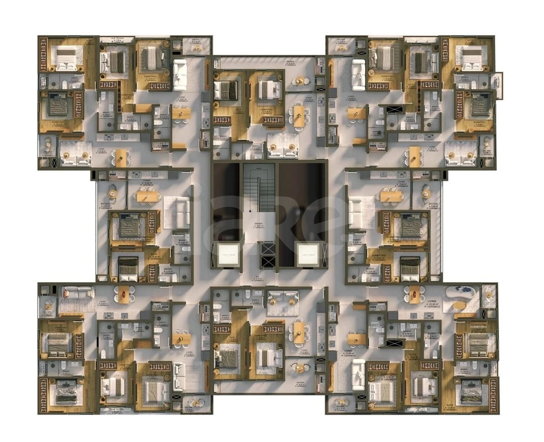 Planta — Pavimento 03 e 04