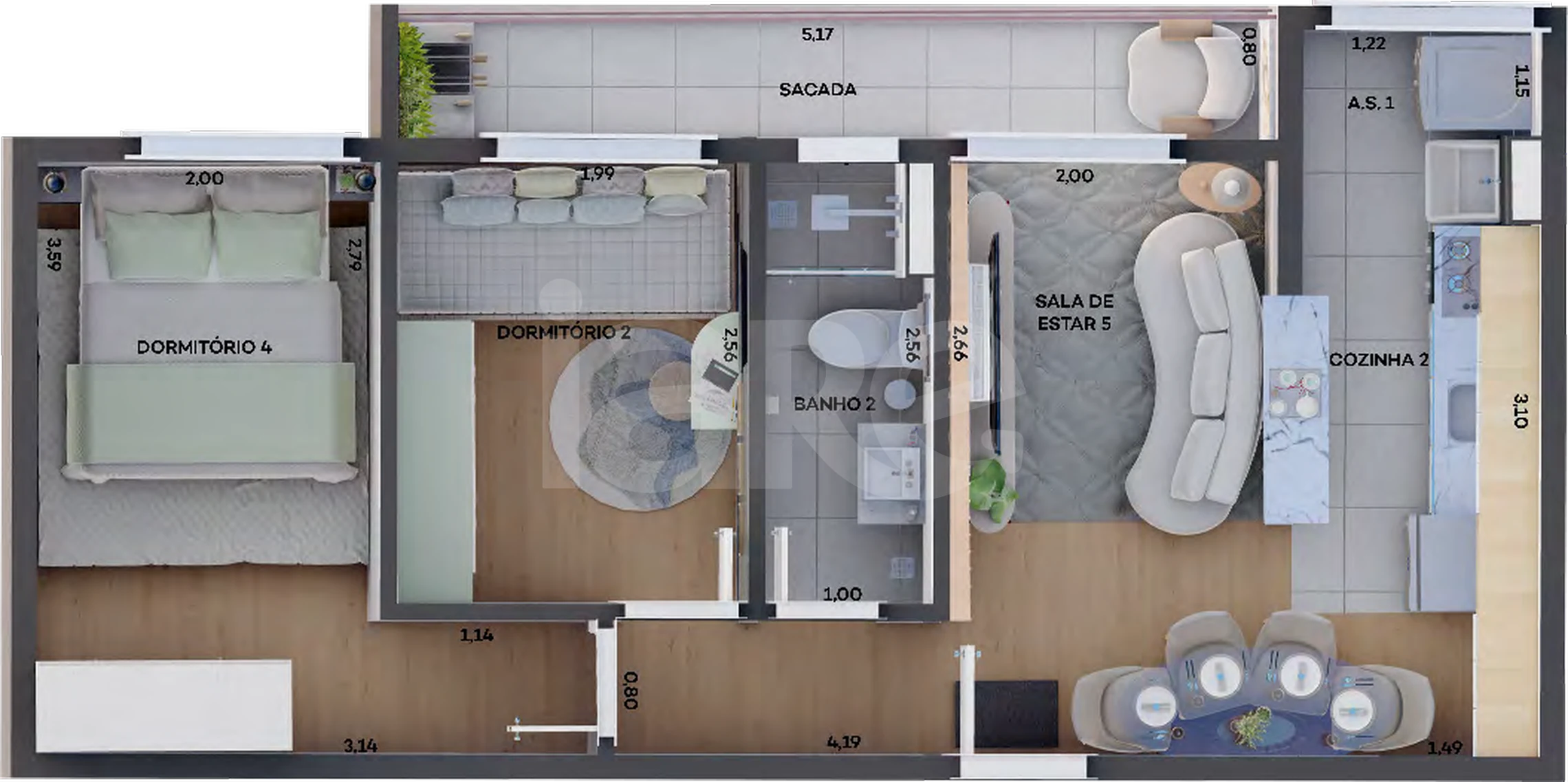 Planta — Apartamento 41,15 m²