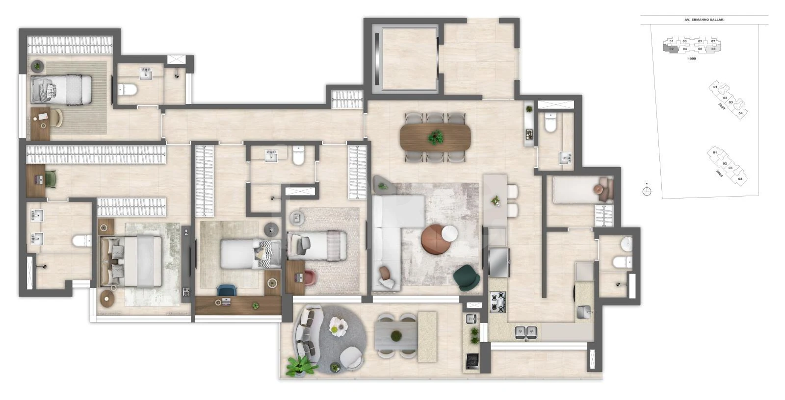 Planta — Apartamento 151,92 m²