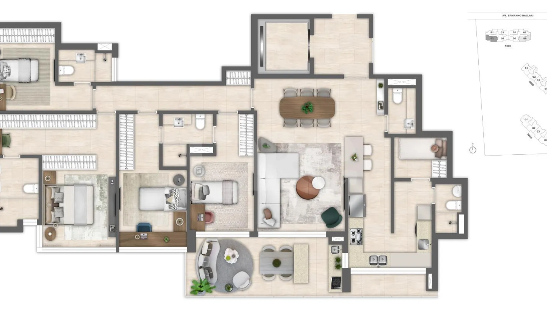 Planta — Apartamento 151,92 m²