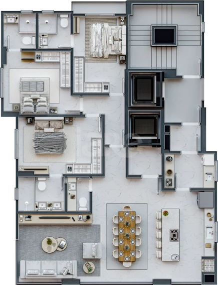 Planta — Apartamento 129,4 m²