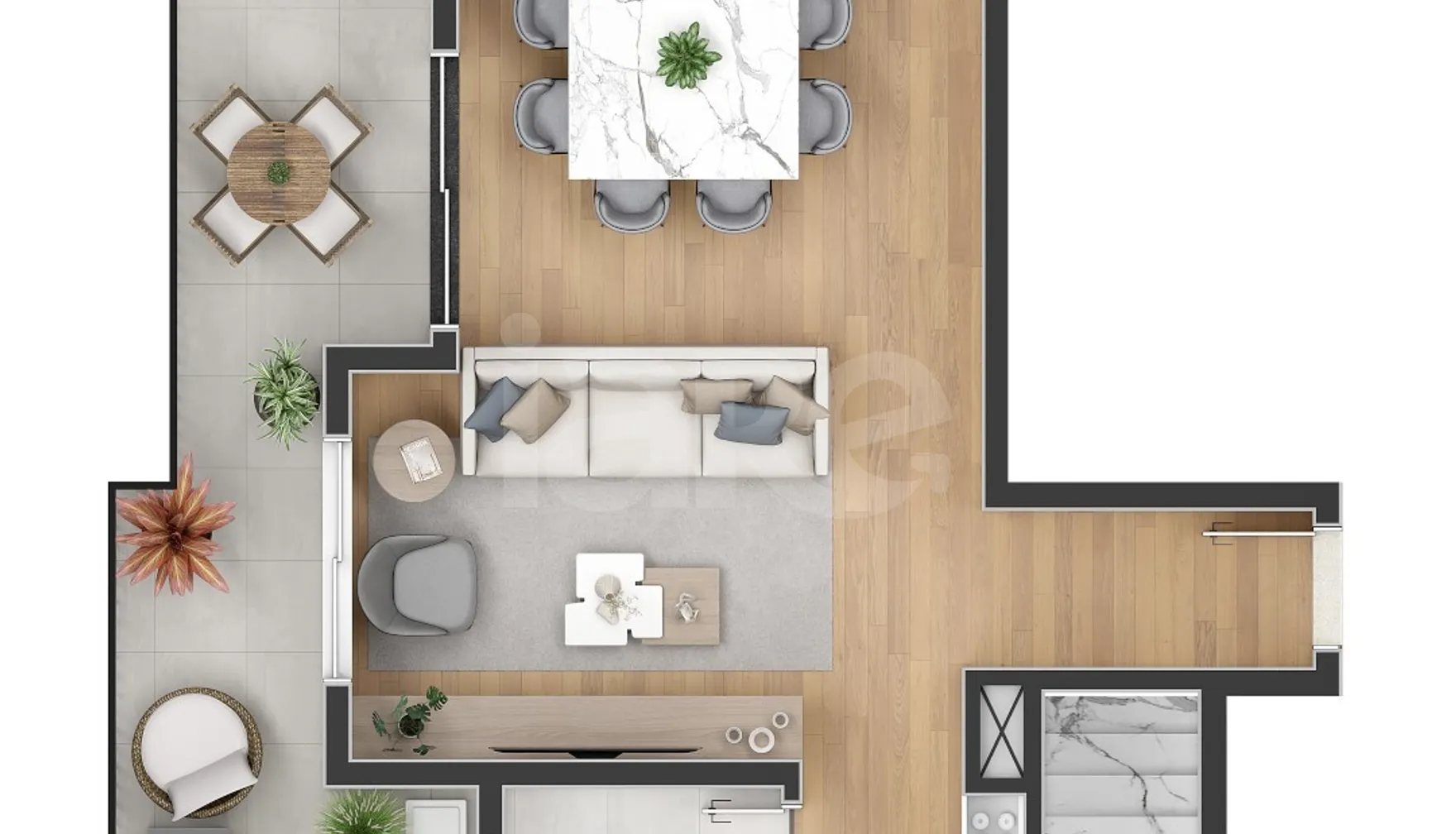 Planta — Cobertura Duplex 121,08 m²