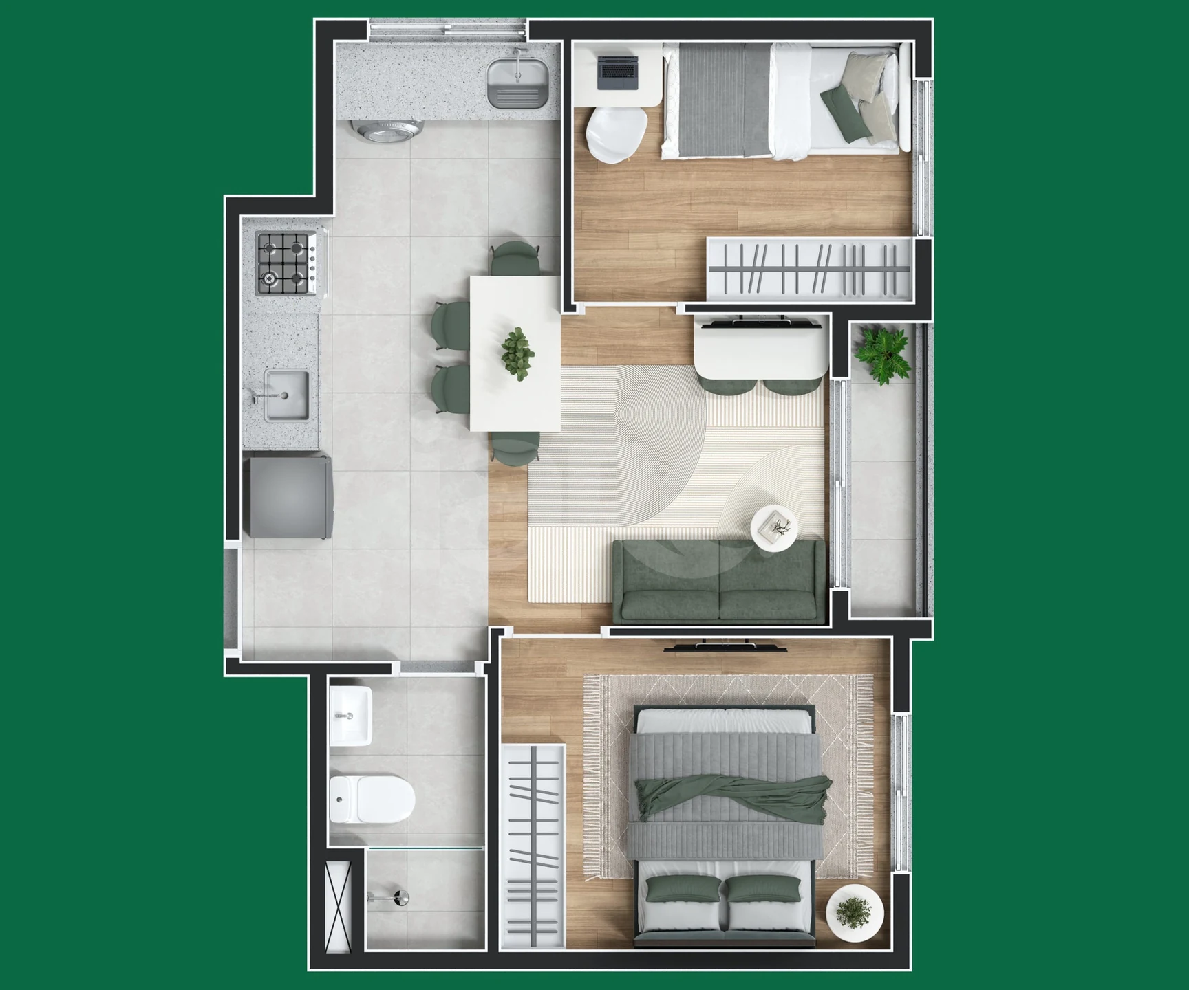 Planta — Apartamento 36,73 m²
