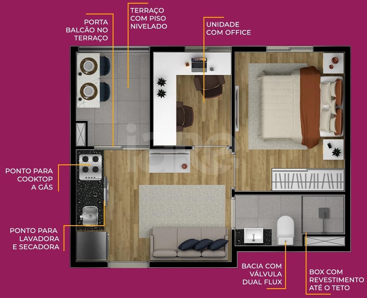 Planta — Apartamento 28,23 m²