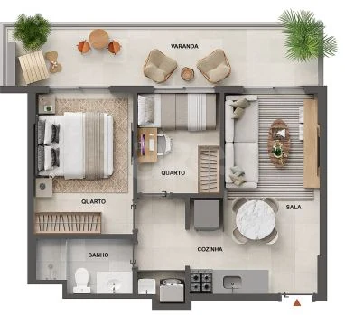 Planta — Apartamento 53,3 m²