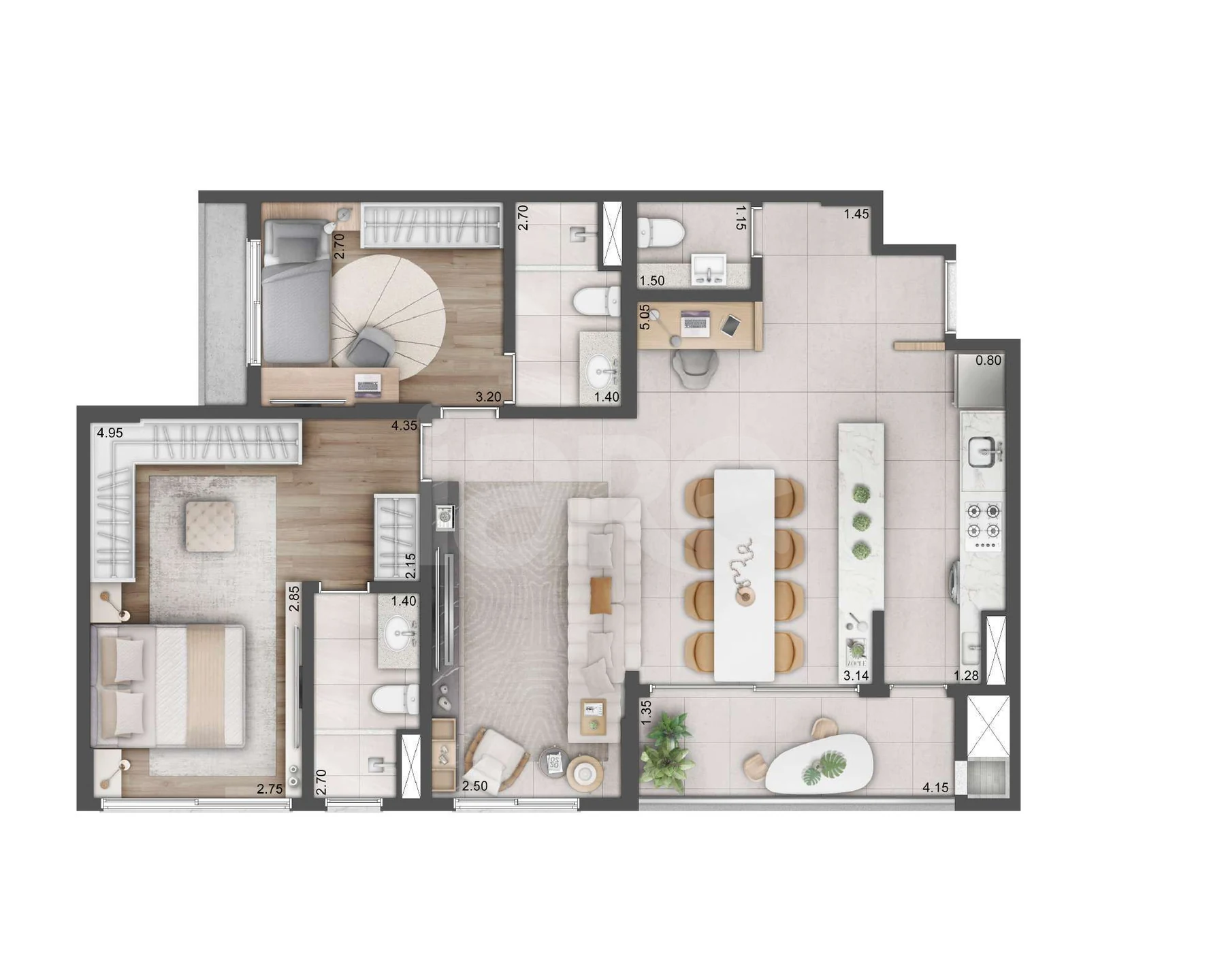 Planta — Garden 97,86 m²