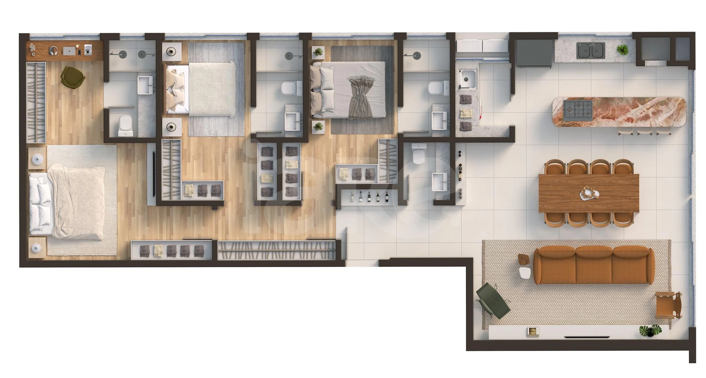 Planta — Apartamento 134 m²