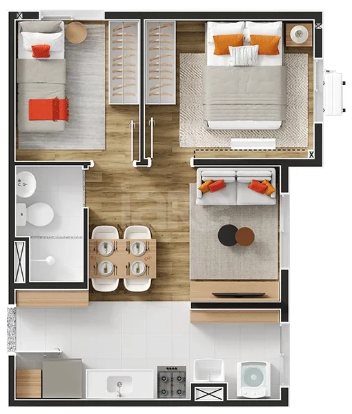 Planta — Apartamento 36,12 m²