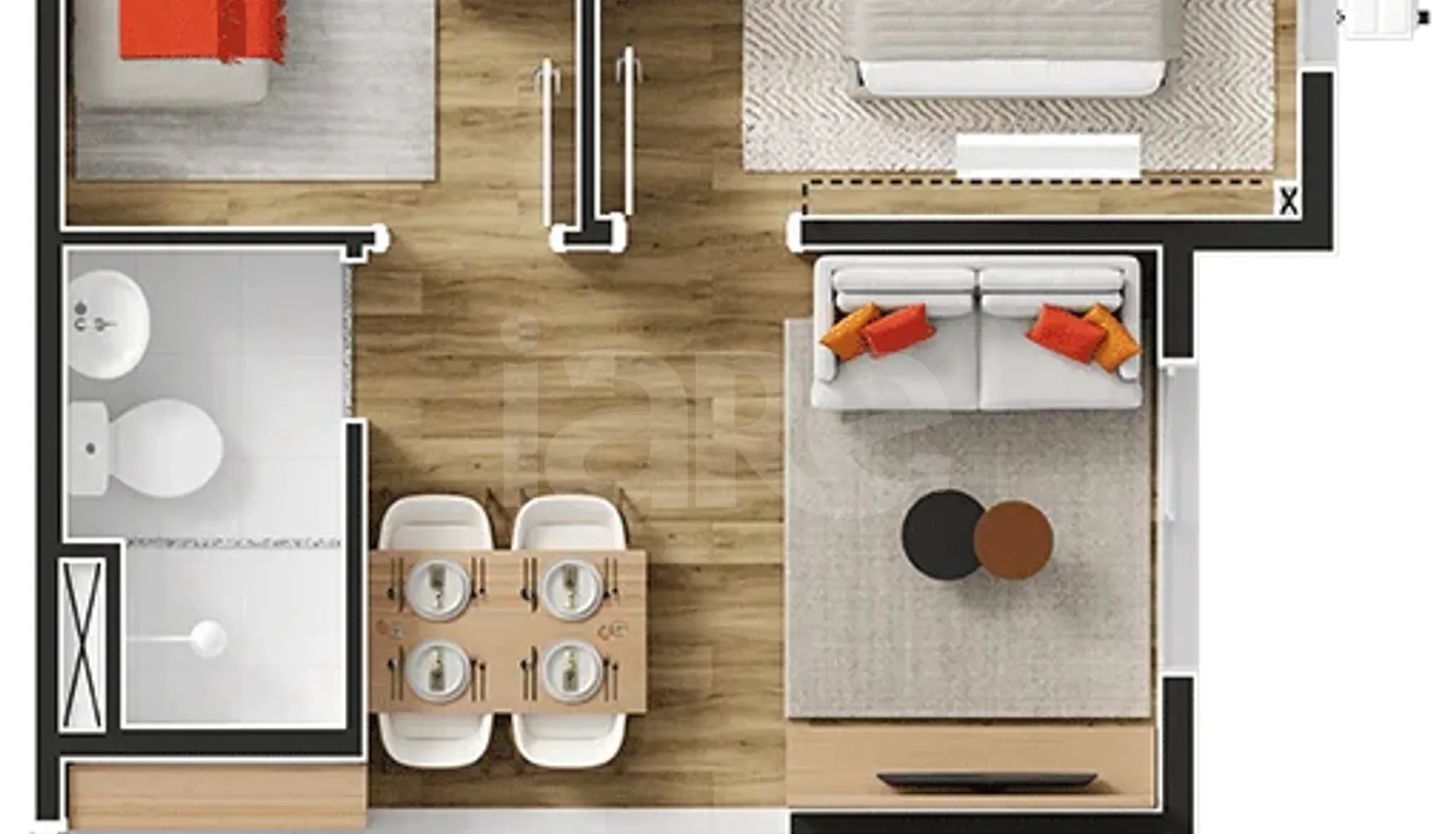 Planta — Apartamento 36,12 m²
