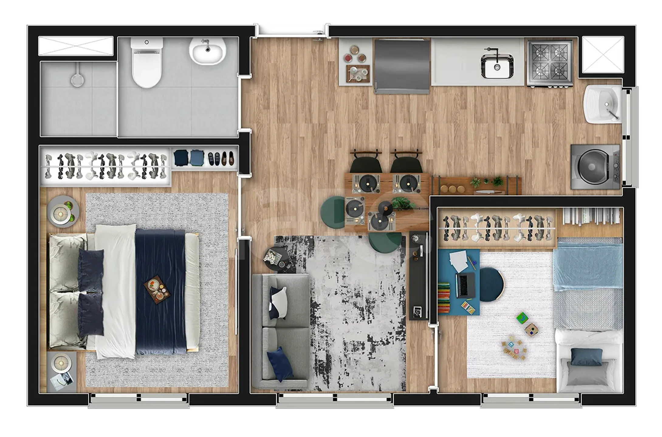 Planta — Apartamento 32 m²