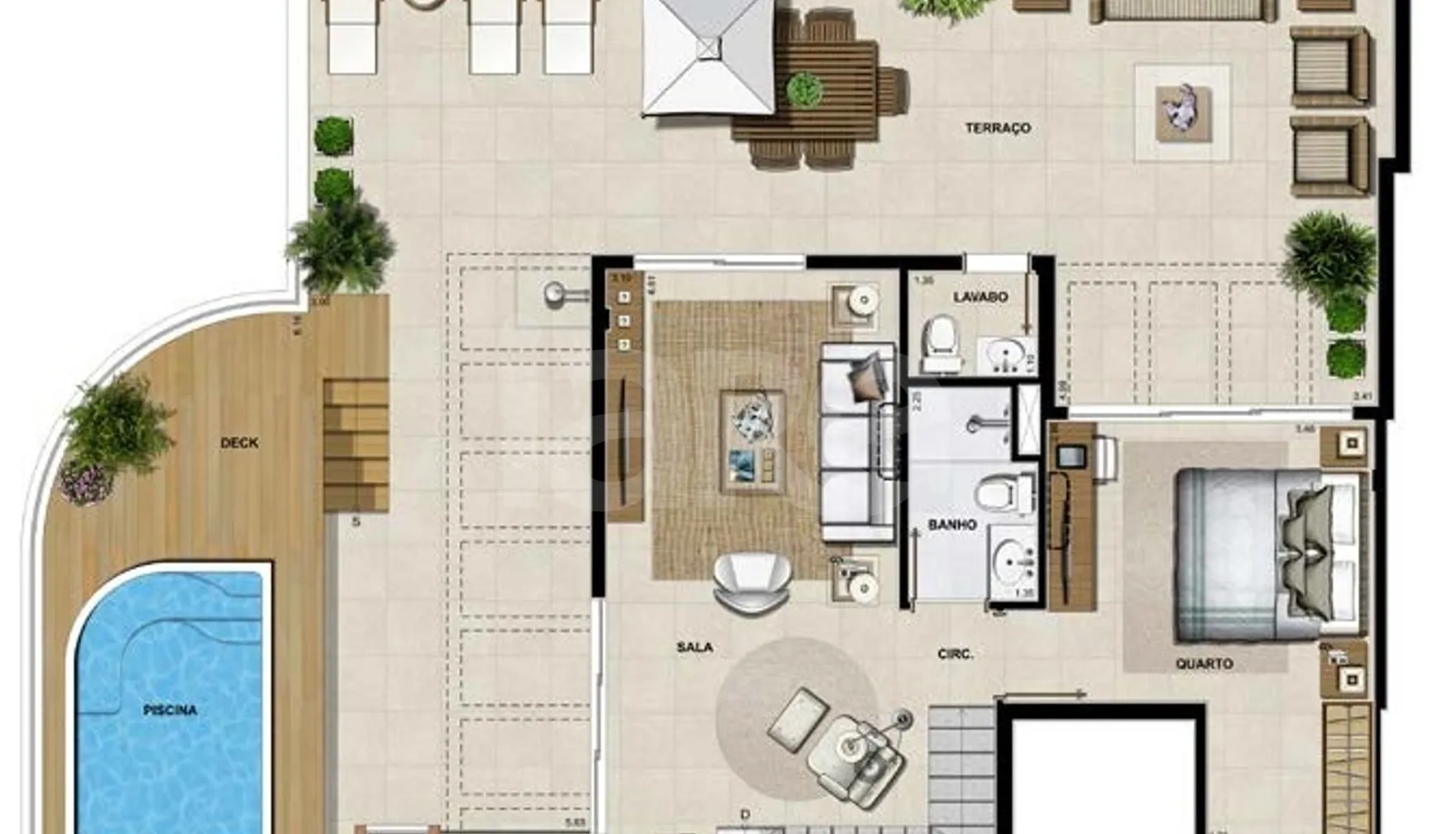 Planta — Cobertura Duplex 252,21 m²