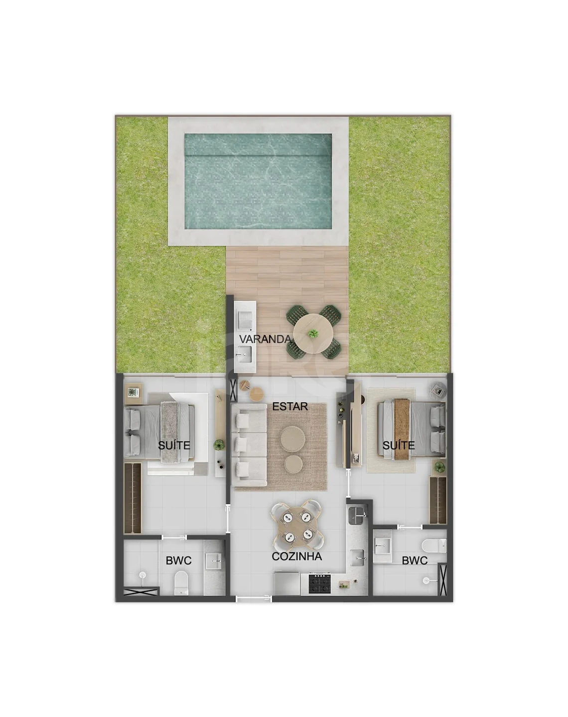 Planta — Garden 79,76 m²