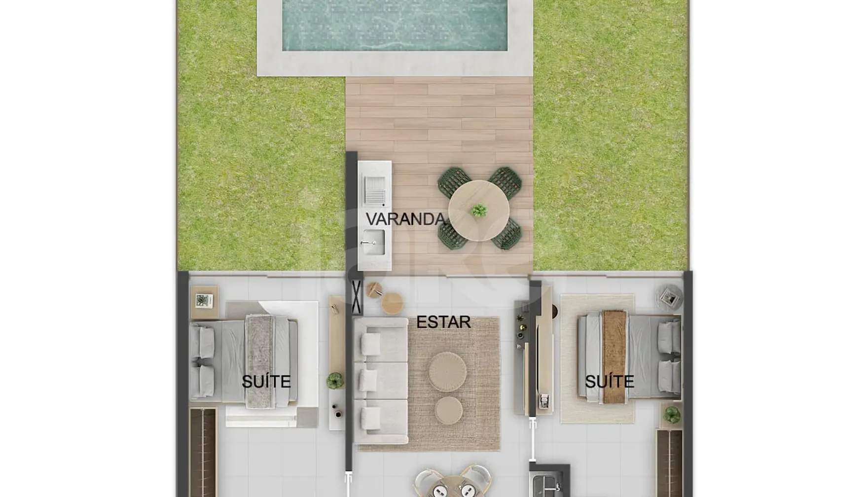 Planta — Garden 79,76 m²