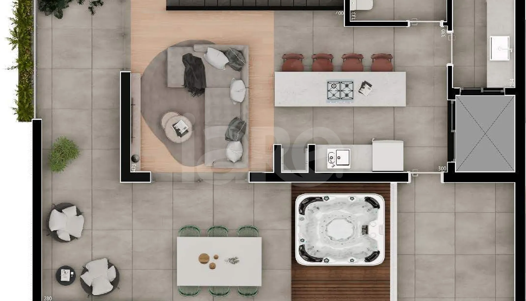 Planta — Cobertura Duplex 181,68 m²