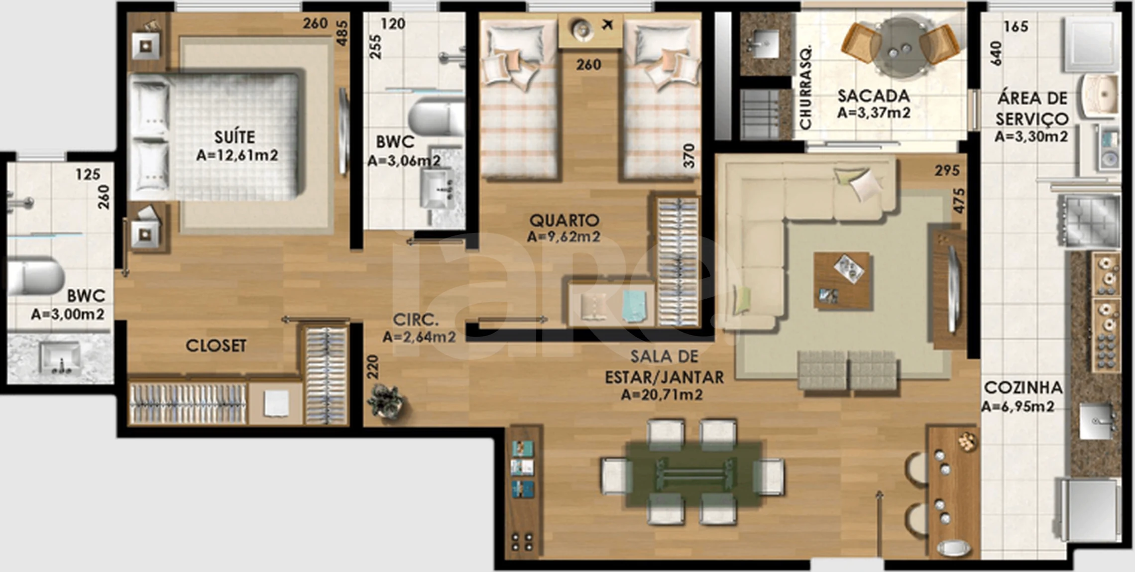 Planta — Apartamento 75,31 m²
