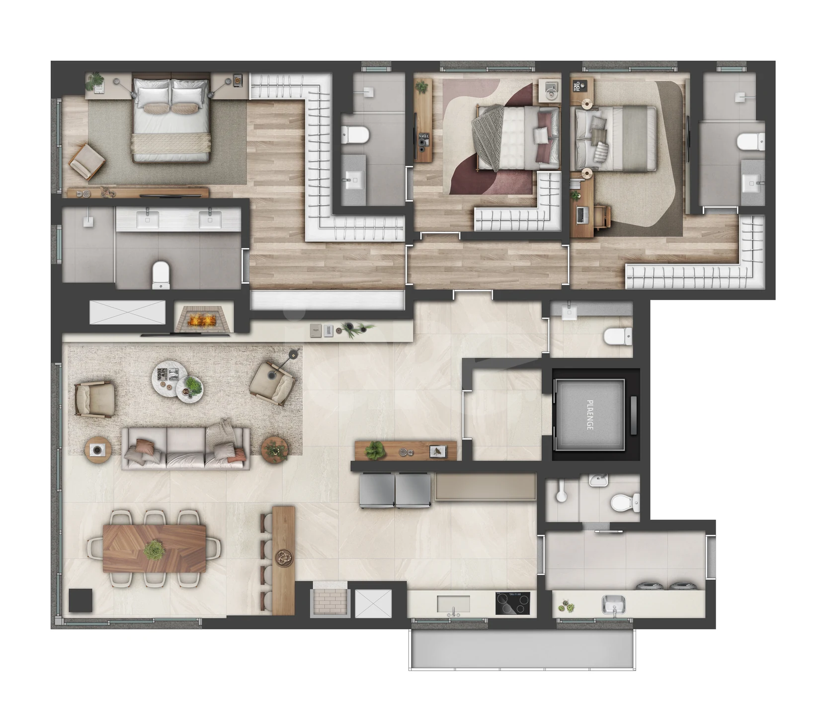 Planta — Apartamento 146,46 m²