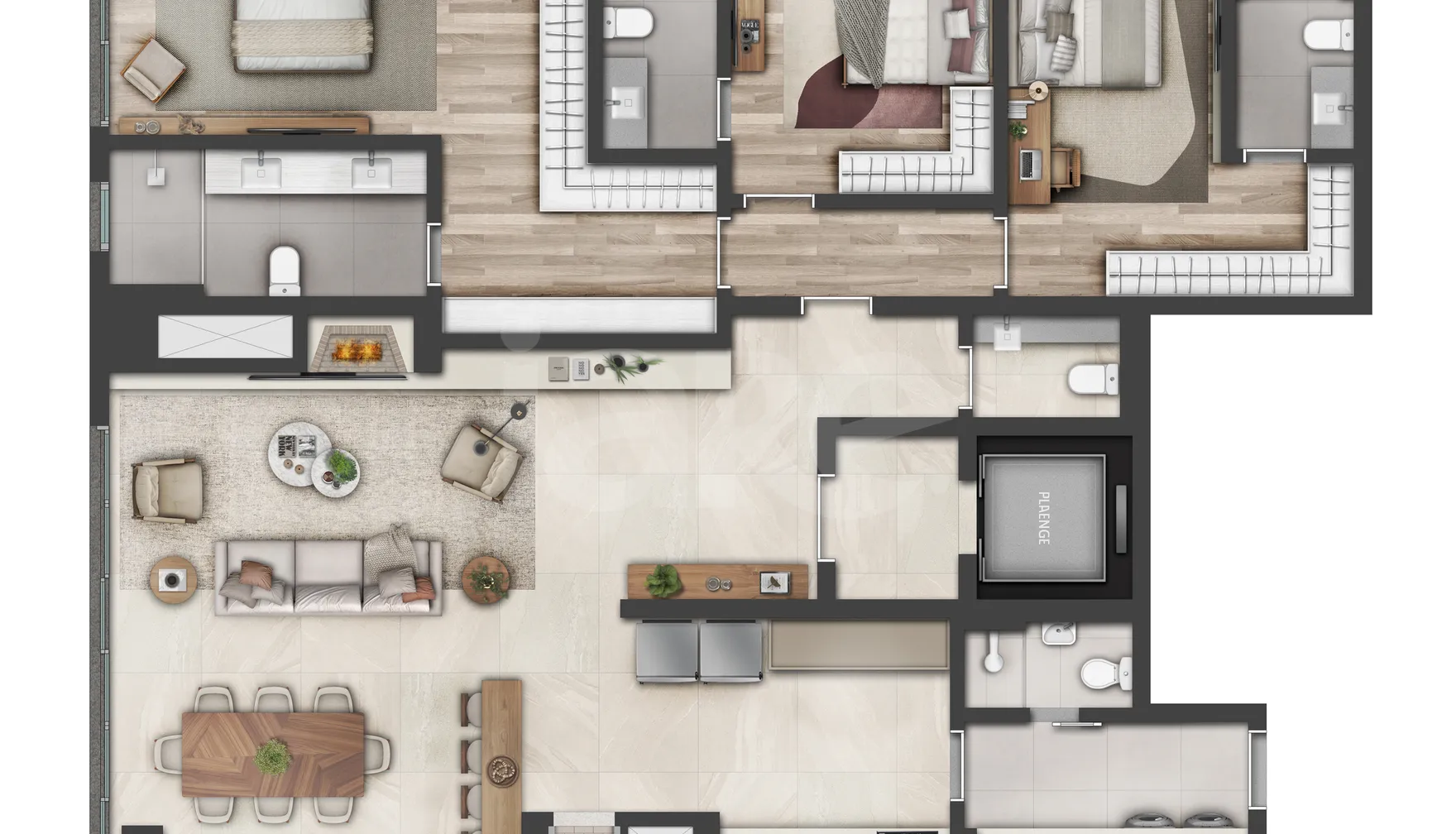 Planta — Apartamento 146,46 m²