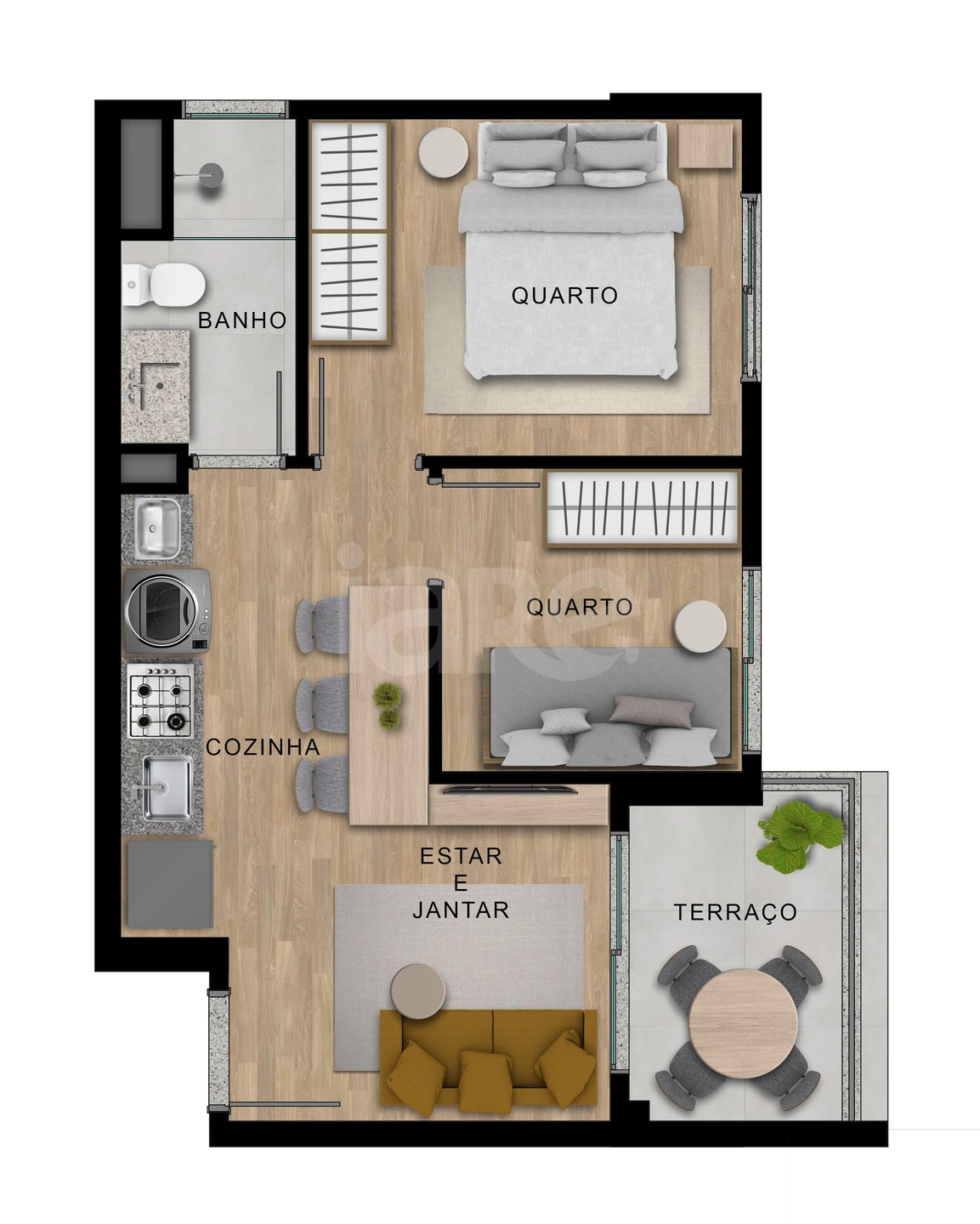 Planta — Apartamento 41,41 m²