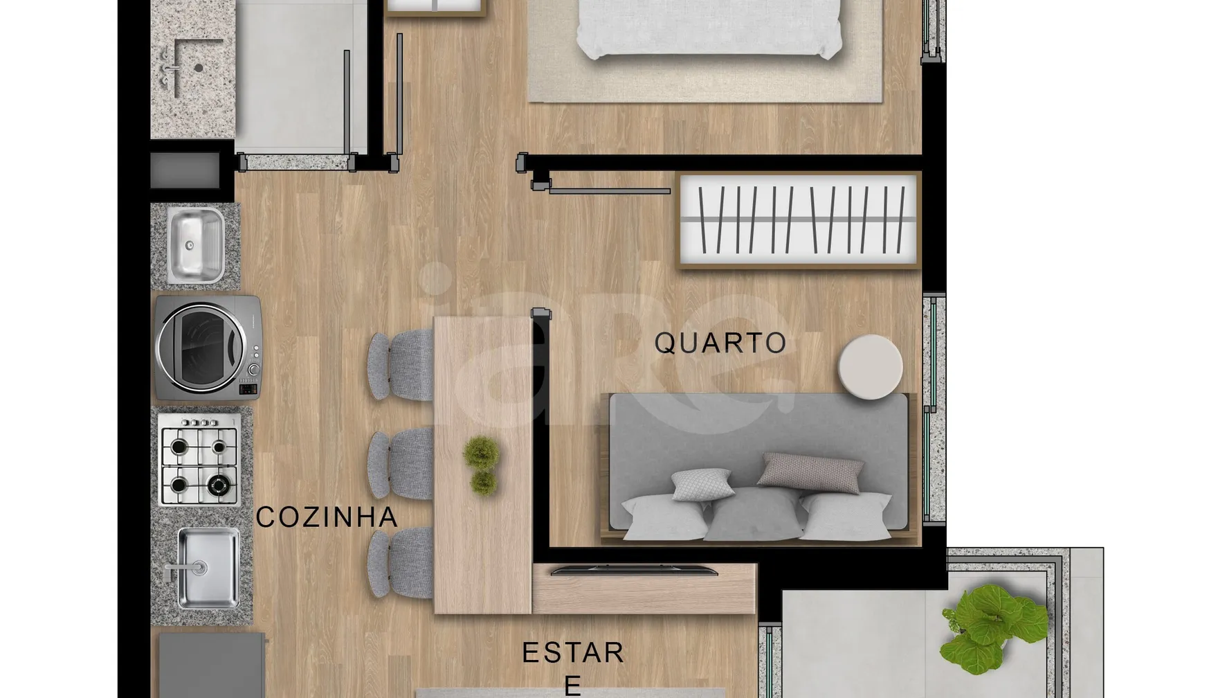 Planta — Apartamento 41,41 m²