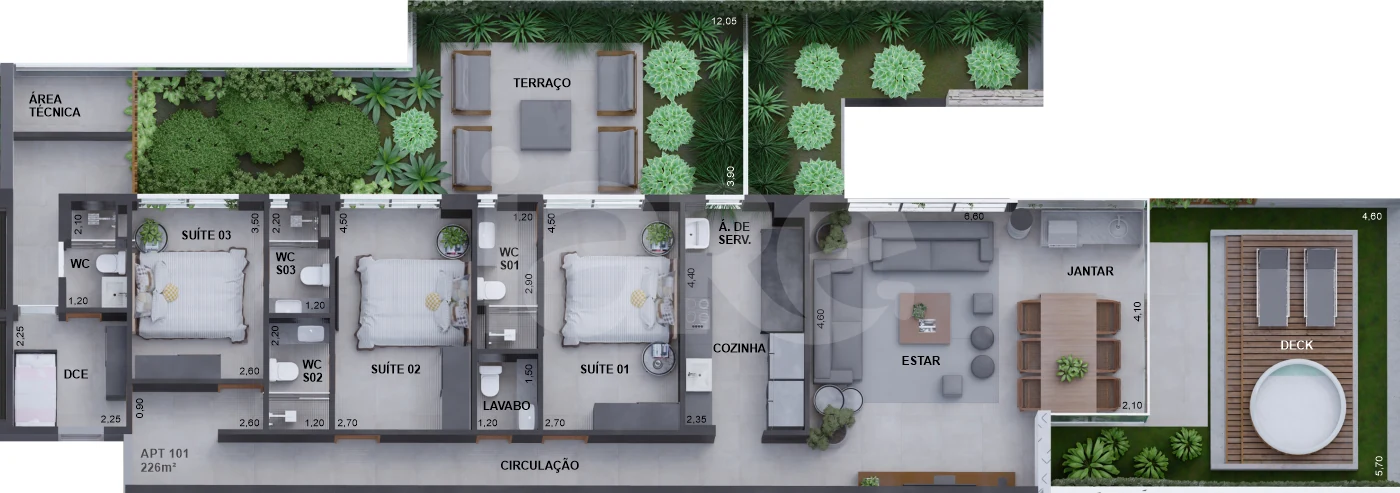 Planta — Garden 226,6 m²