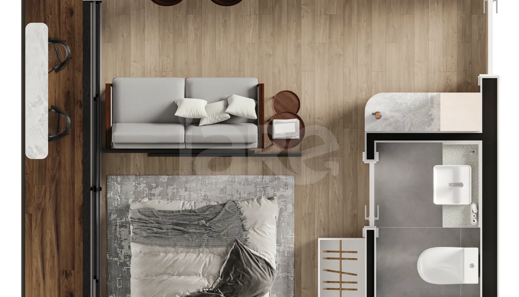 Planta — Studio 24,38 m²