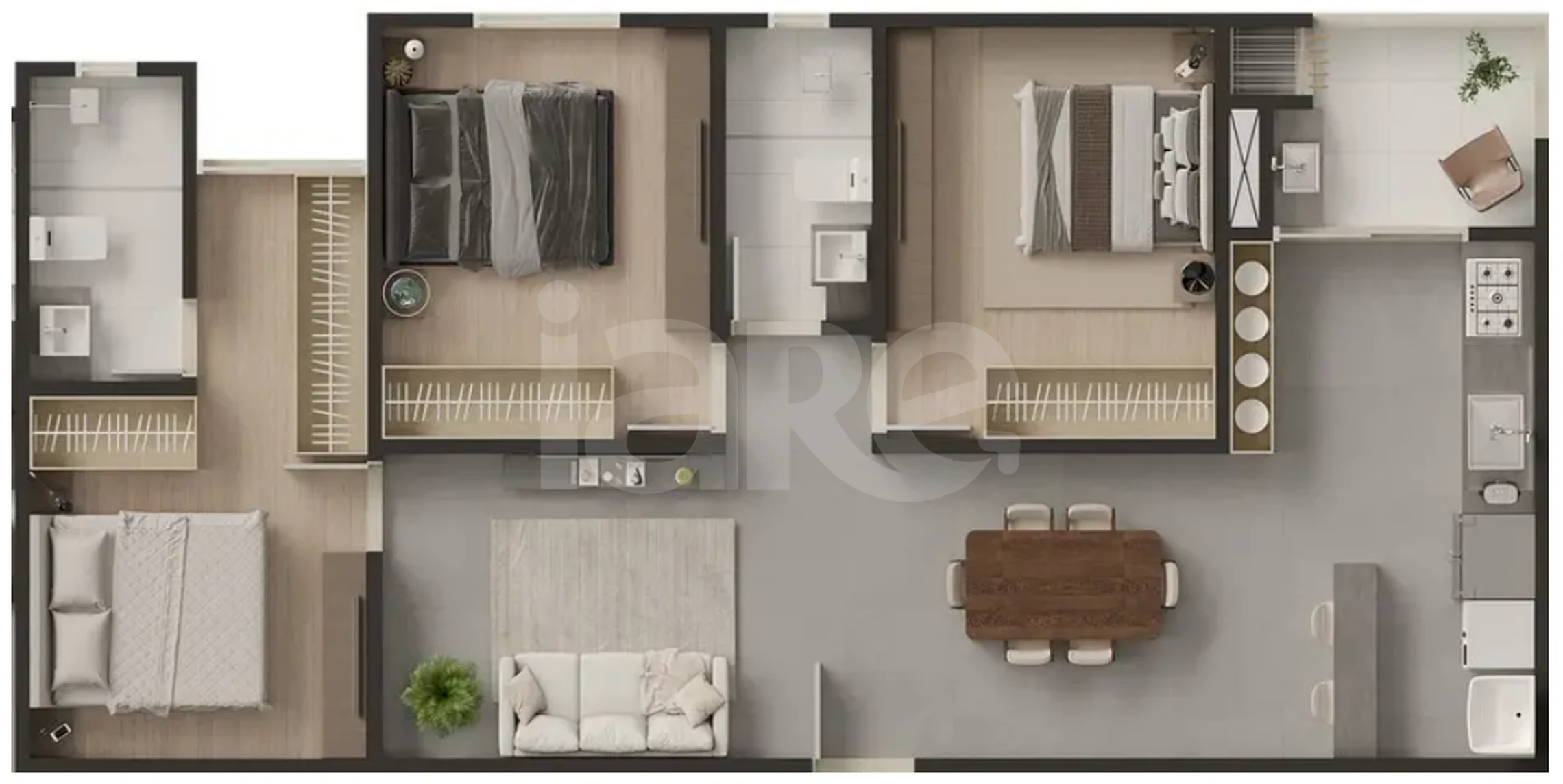 Planta — Apartamento 76 m²