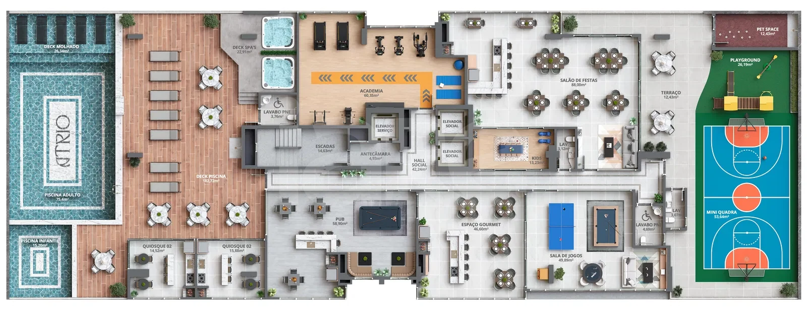 Planta — Pavimento lazer