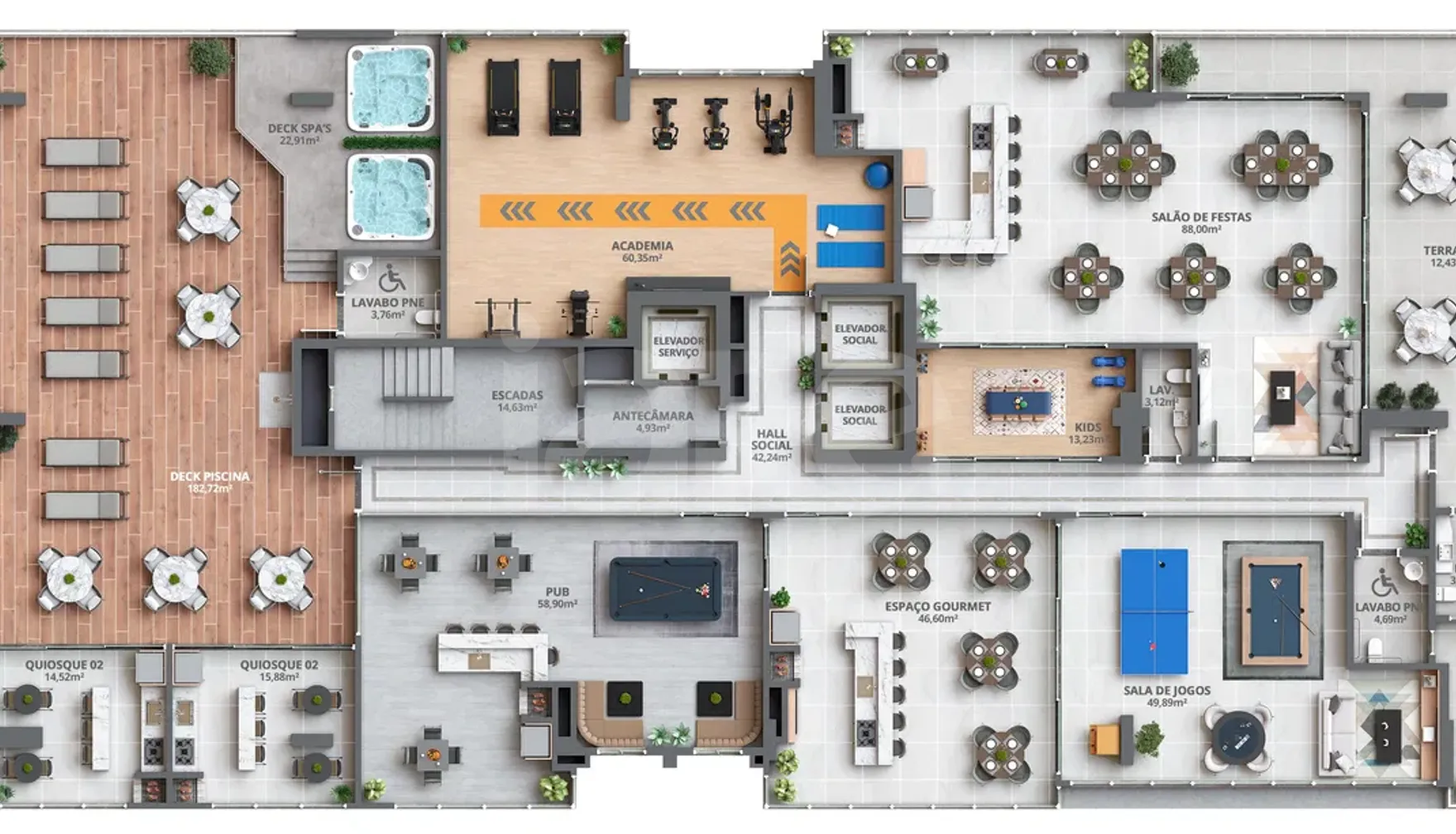 Planta — Pavimento lazer