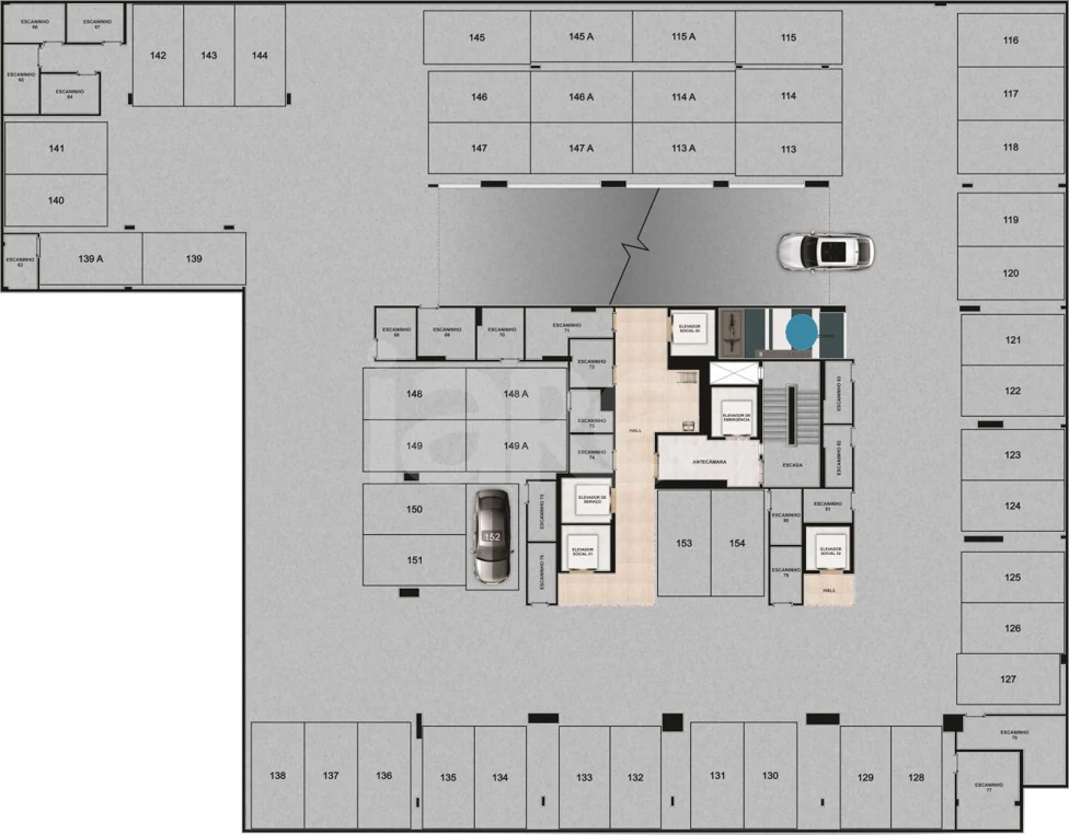 Planta — Pavimento garagem 1