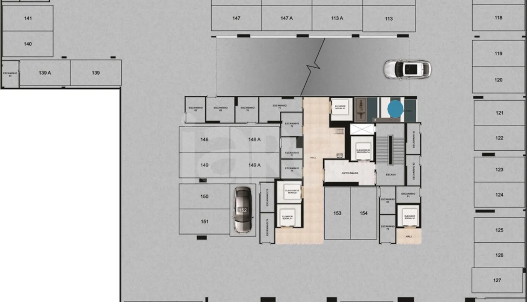 Planta — Pavimento garagem 1