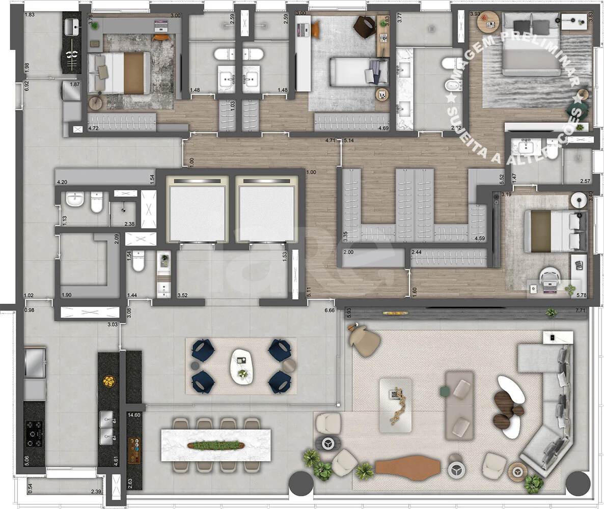 Planta — Apartamento 298,33 m²