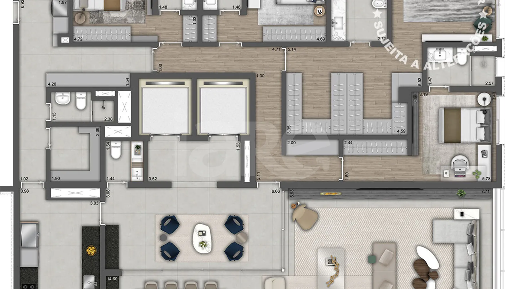 Planta — Apartamento 298,33 m²