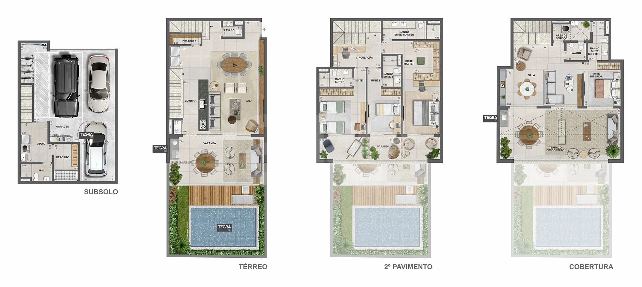 Planta — Casa em Condomínio 416,56 m²