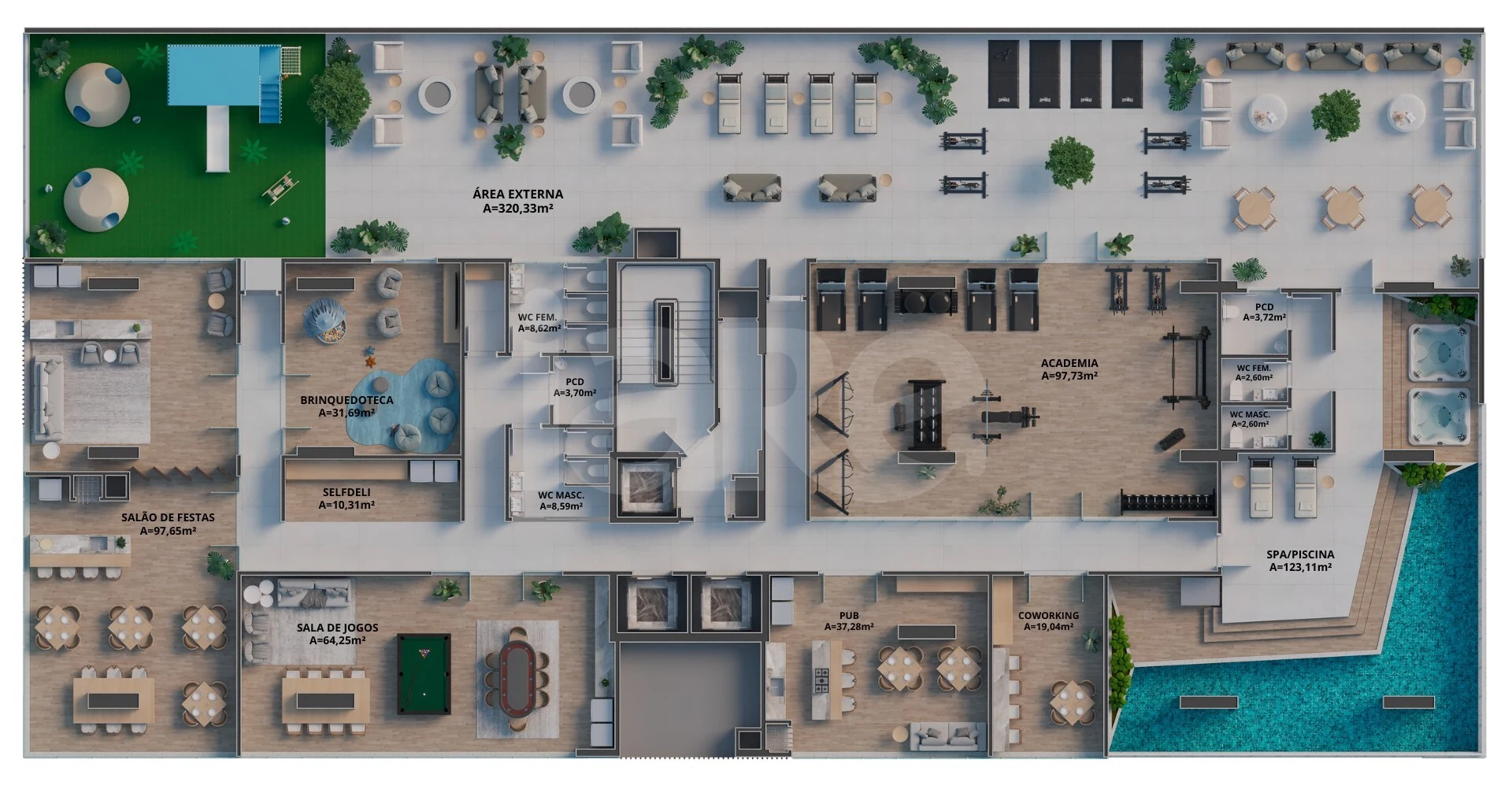 Planta — Pavimento lazer