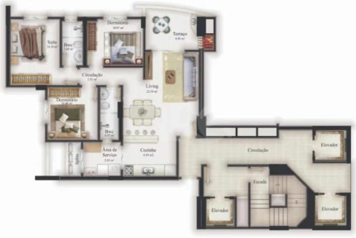 Planta — Apartamento 112,6 m²