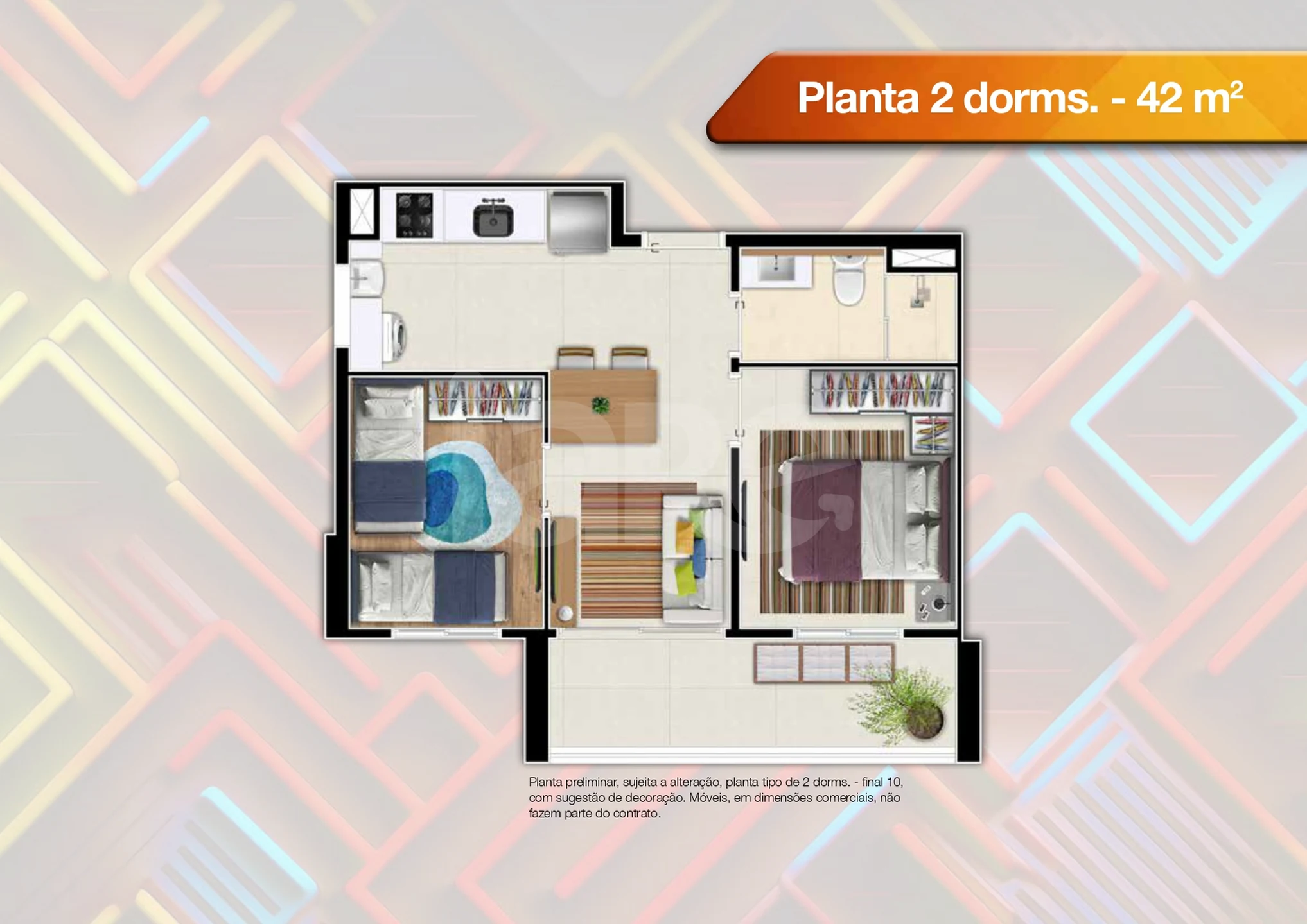 Planta — Apartamento 42 m²