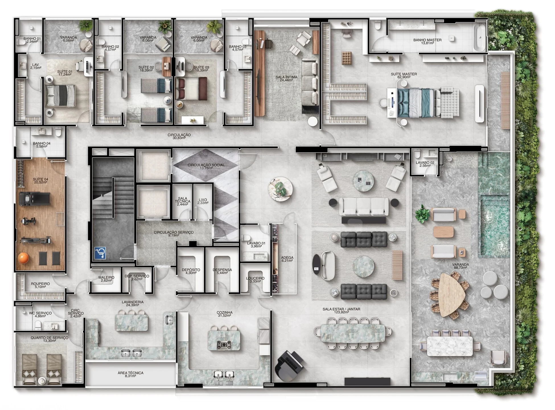 Planta — Apartamento 661,15 m²