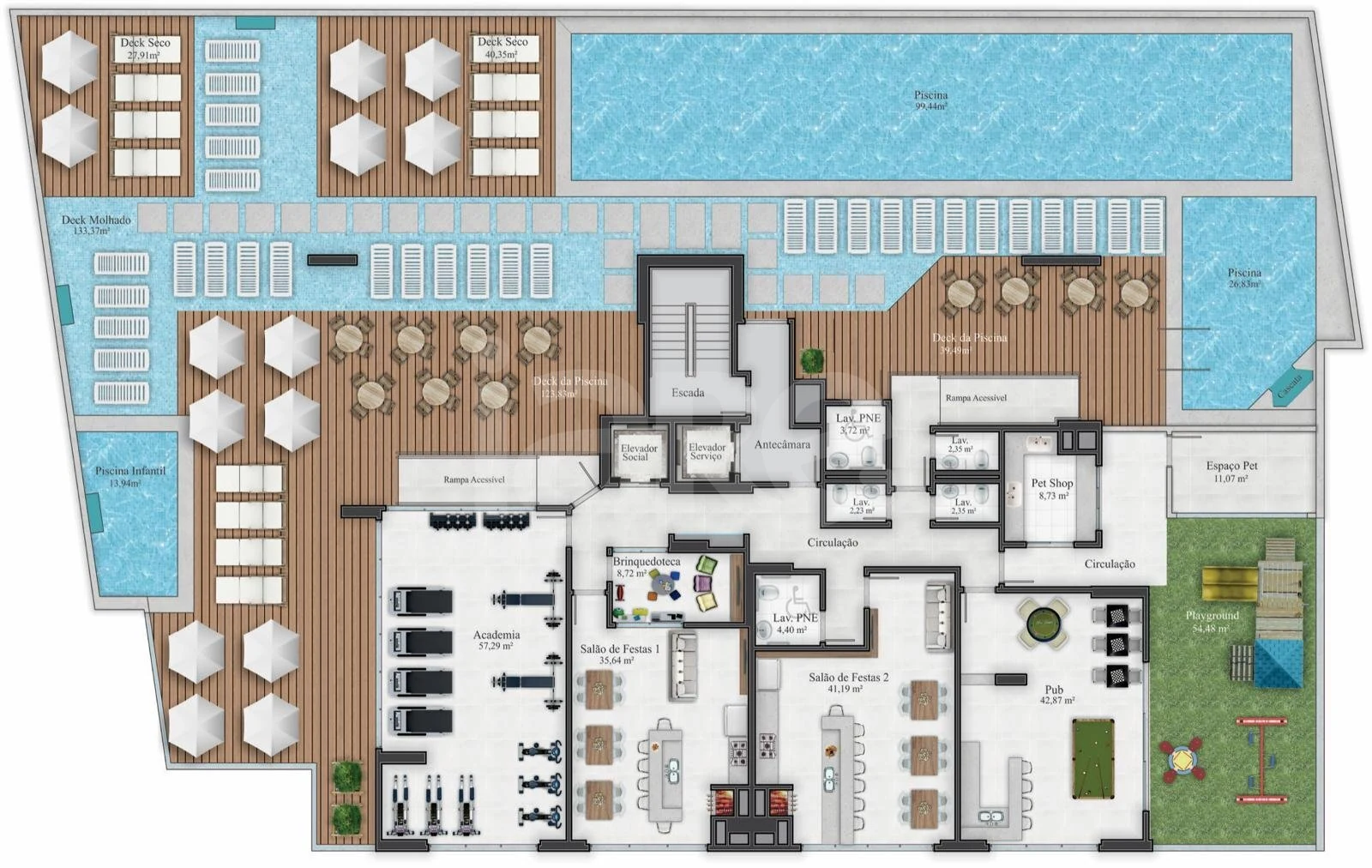 Planta — Pavimento lazer