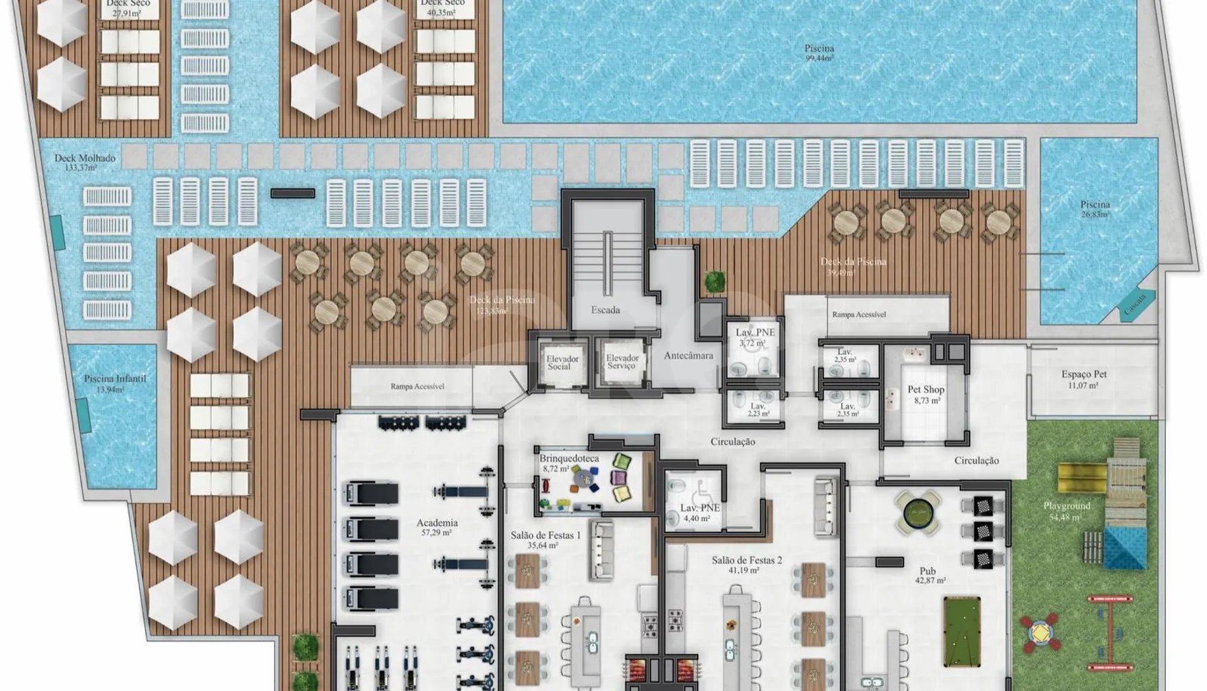 Planta — Pavimento lazer