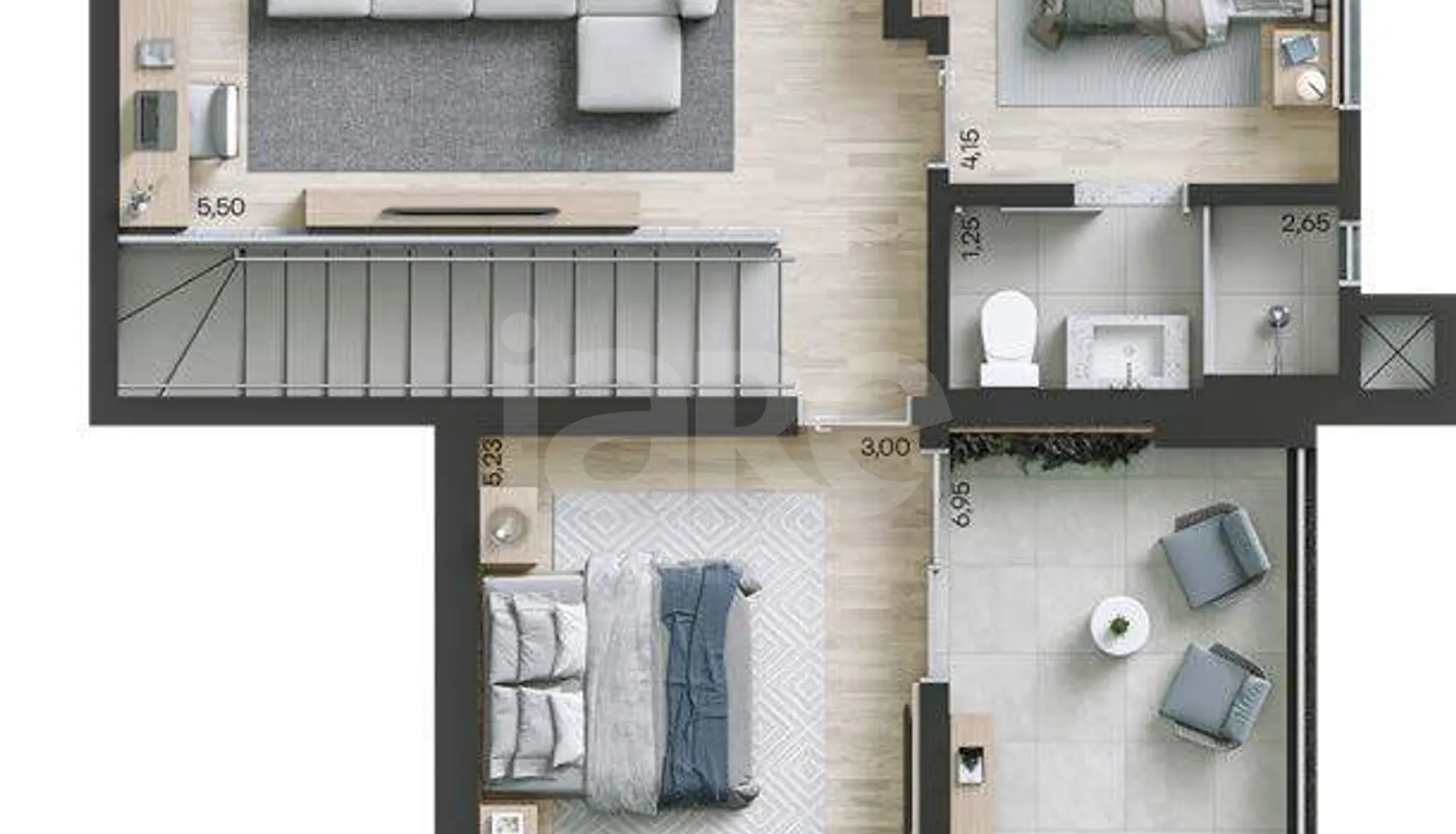 Planta — Apartamento 117,74 m²