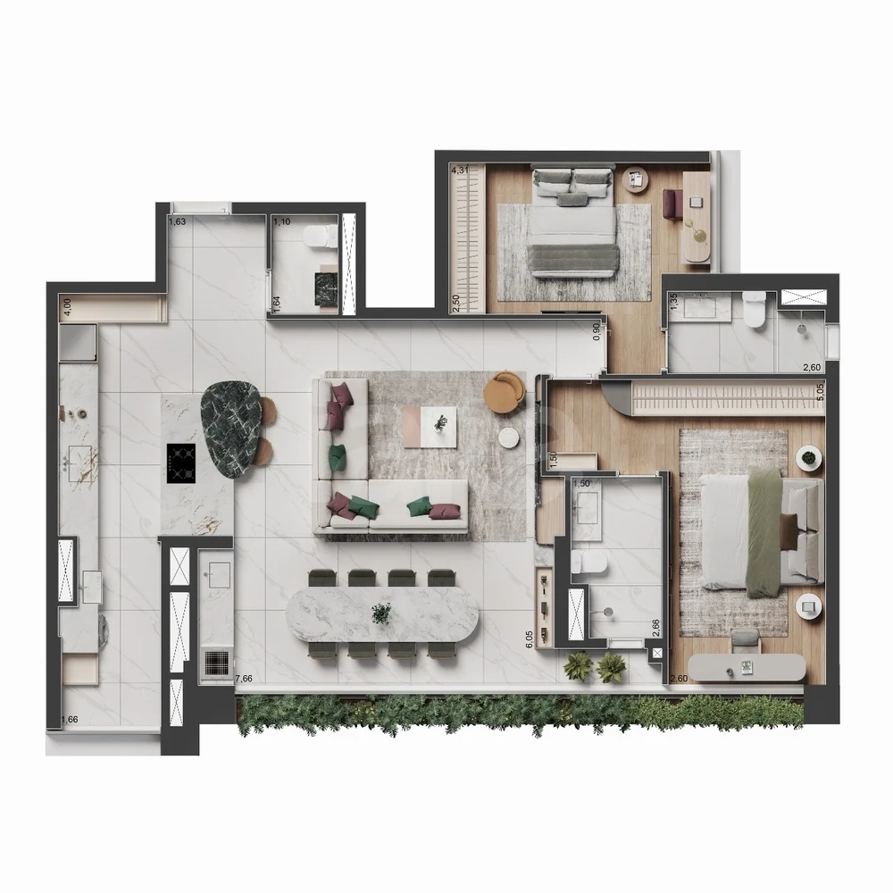 Planta — Cobertura Duplex 143,7 m²