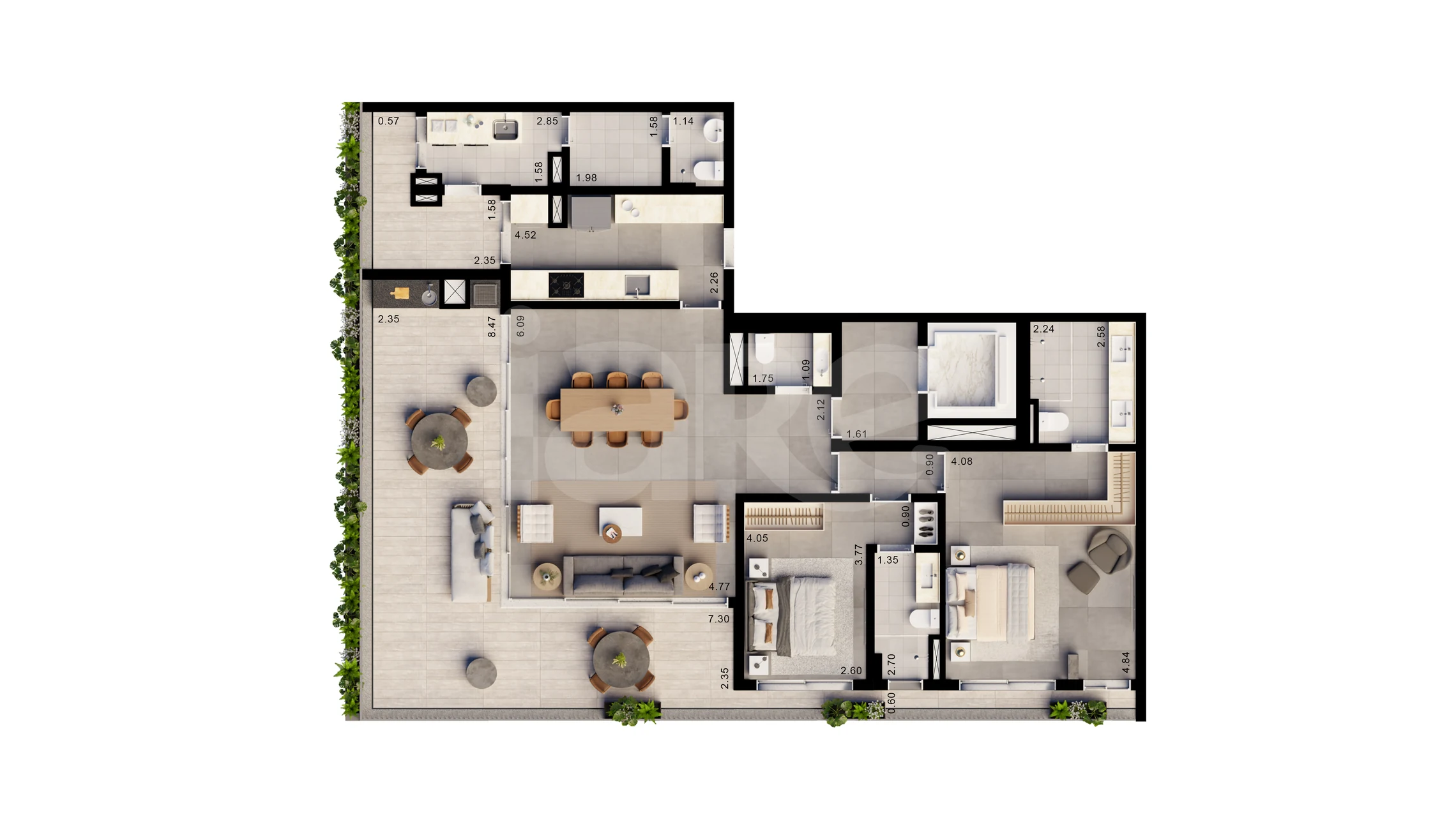 Planta — Apartamento 171,3 m²