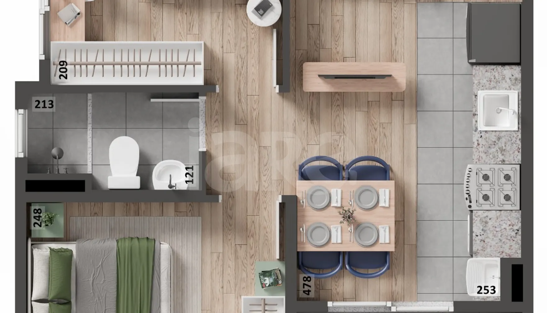 Planta — Garden 39,5 m²