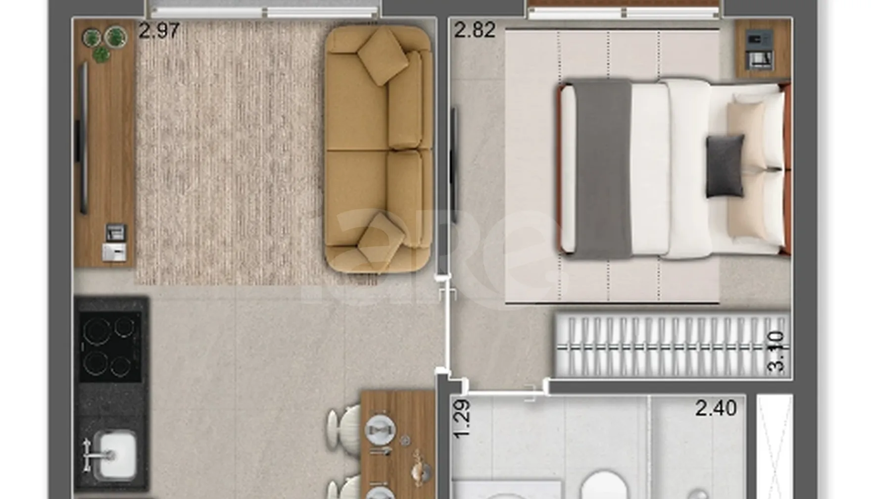 Planta — Apartamento 33 m²