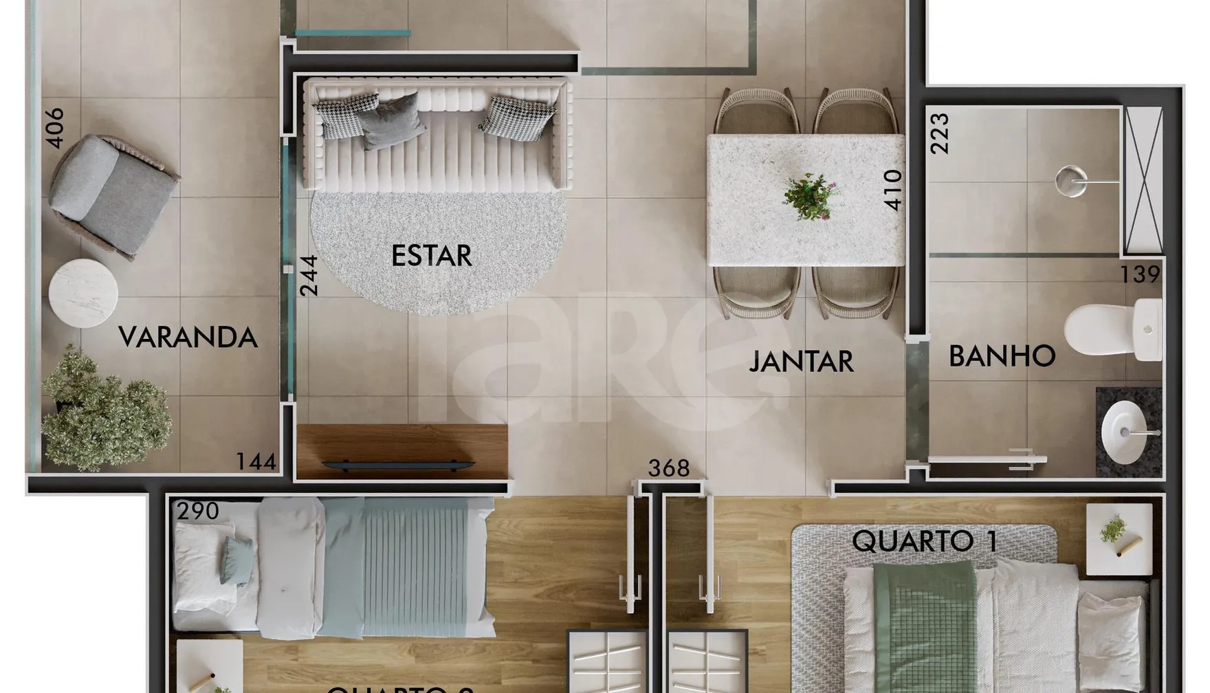 Planta — Apartamento 42,78 m²