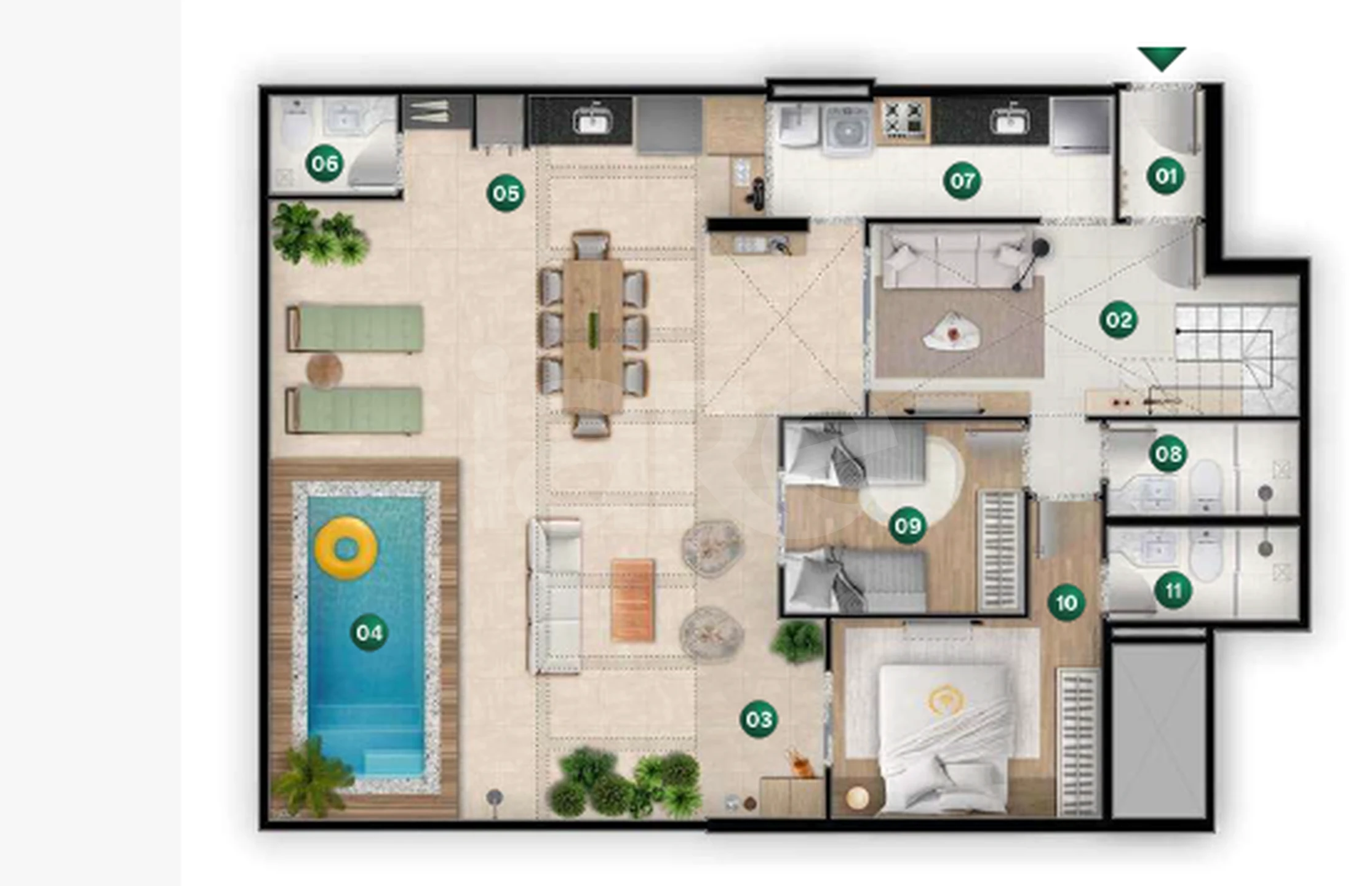 Planta — Cobertura Duplex 138,86 m²