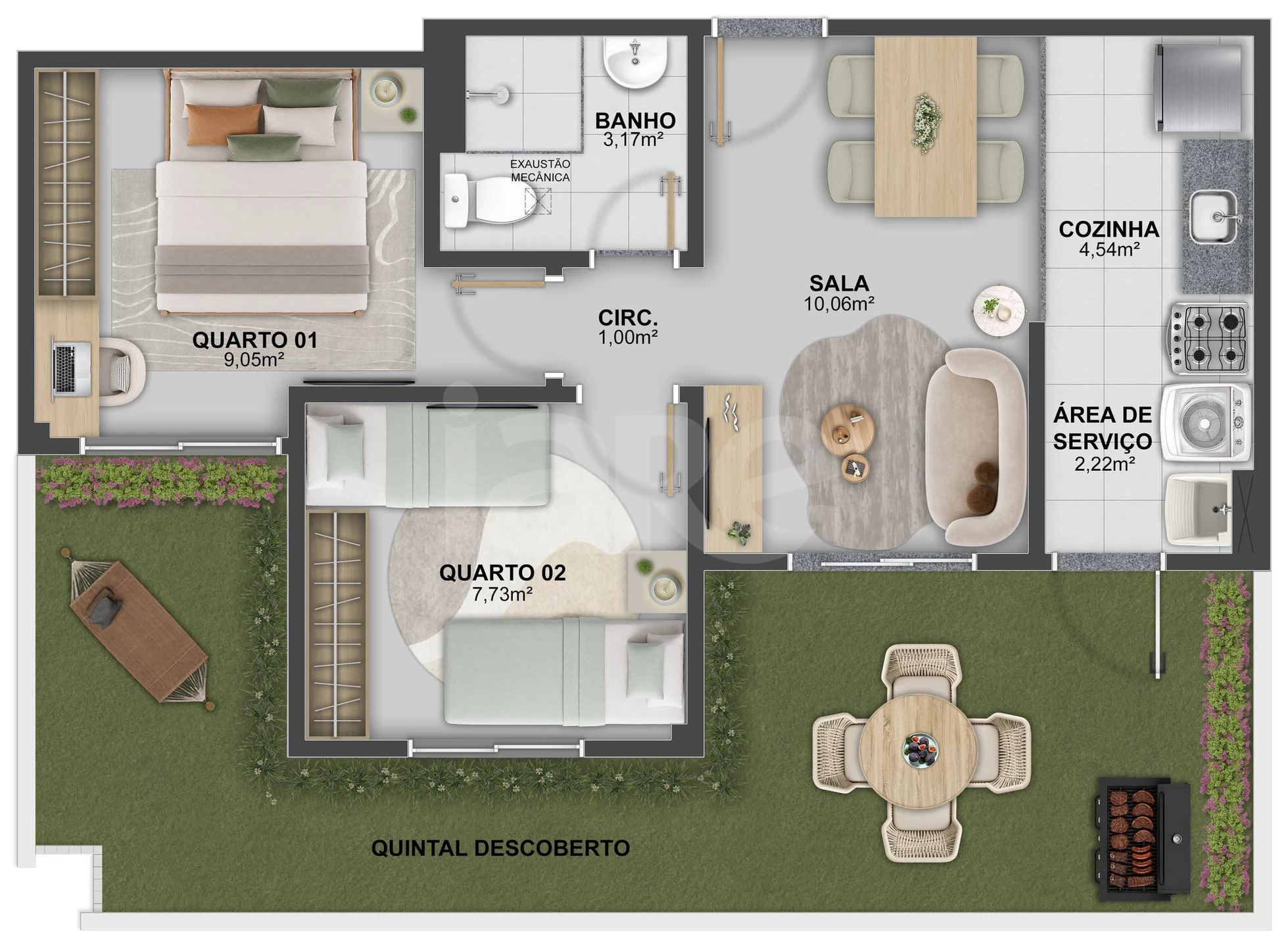 Planta — Garden 63,82 m²