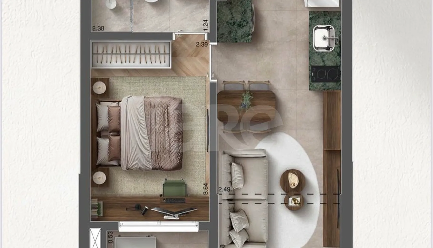 Planta — Apartamento 31,14 m²