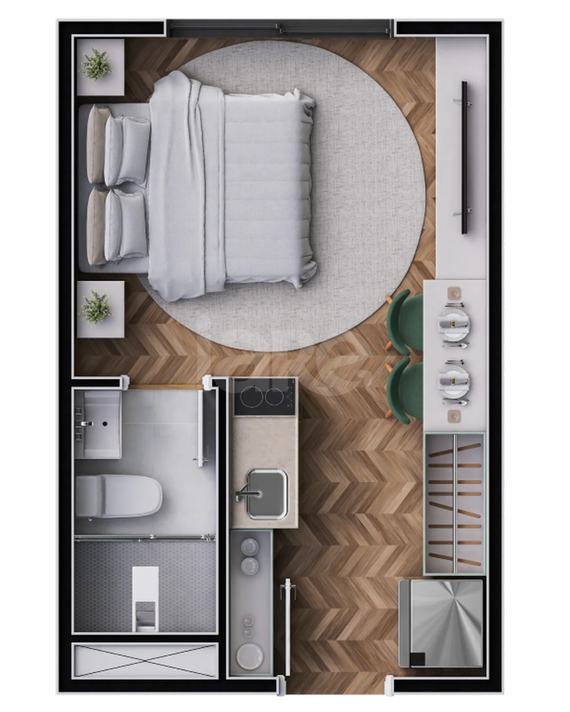 Planta — Studio 17,88 m²